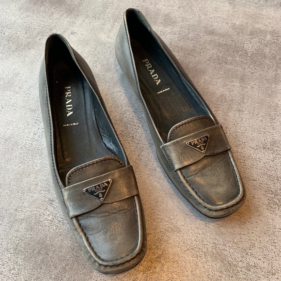 Prada Grey Loafers - Picture 2 of 8